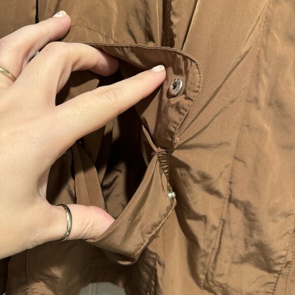 J Jill Brown Windbreaker Jacket Utility Size Medium - Picture 3 of 7